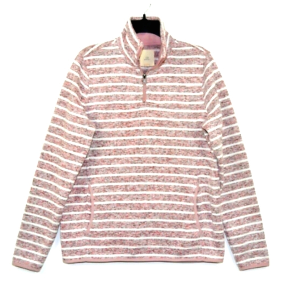 Thread & Supply (Size L) Multicolored Fleece Half Zip Pullover Sweater
